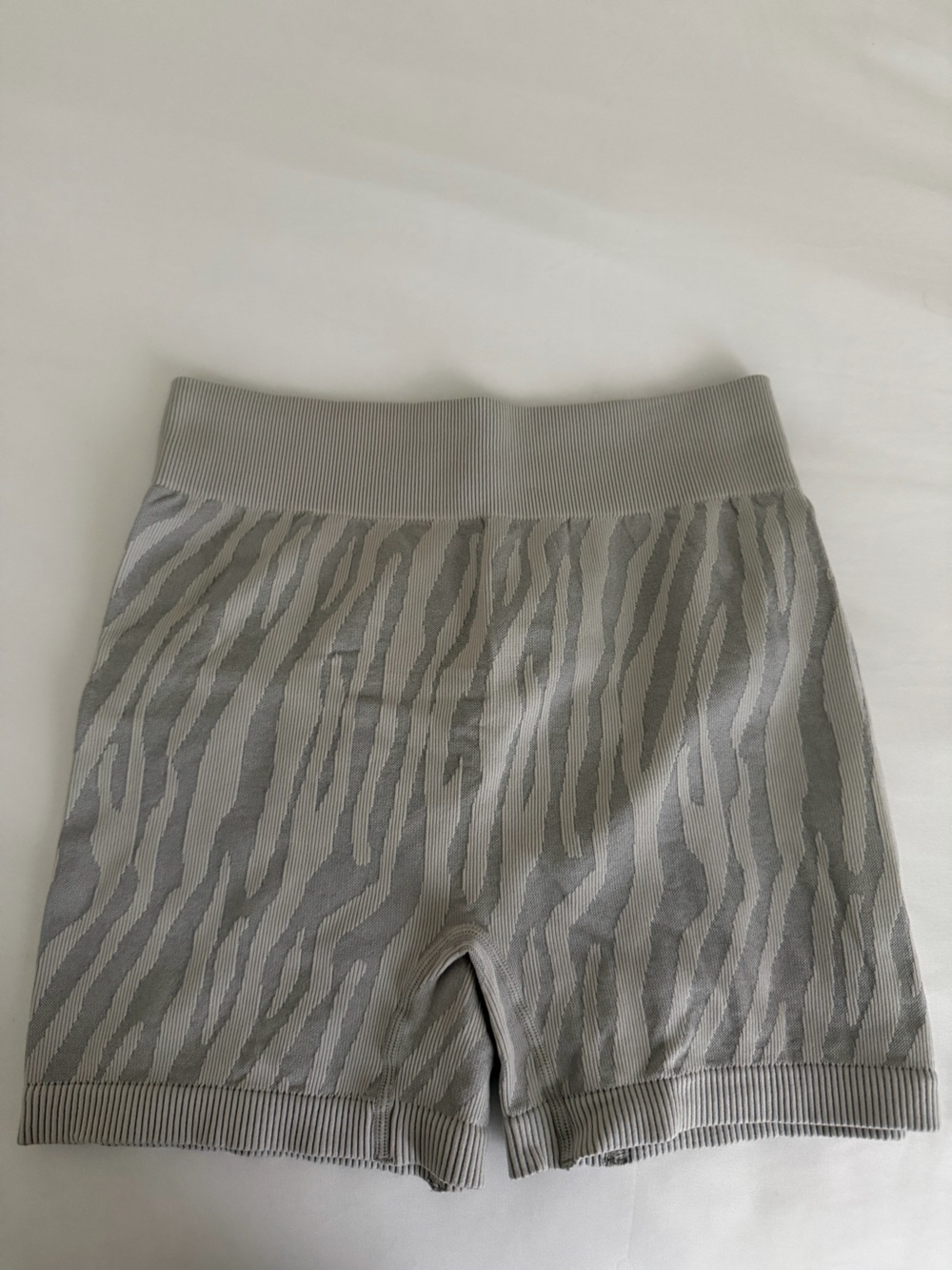 SHEIN Gray Zebra-Print Bike Shorts